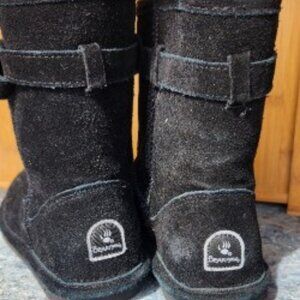 Bearpaw Size 3 Black Suede Boots with decorative strap